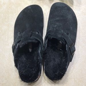 Birkenstock Genuine Shearling Lined Clog, Size 39/8 Black color